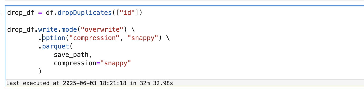 dropDuplicates()
