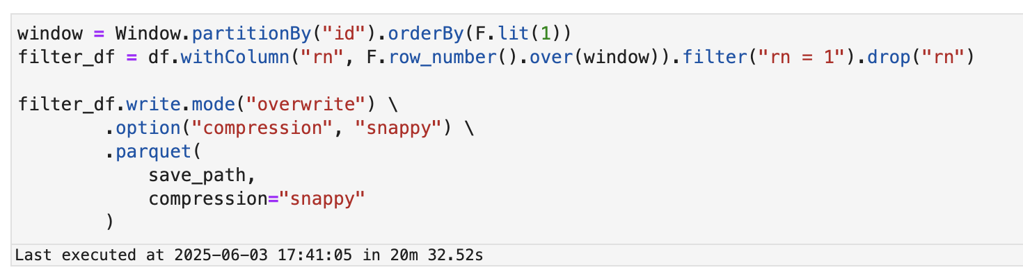 row_number + Window
